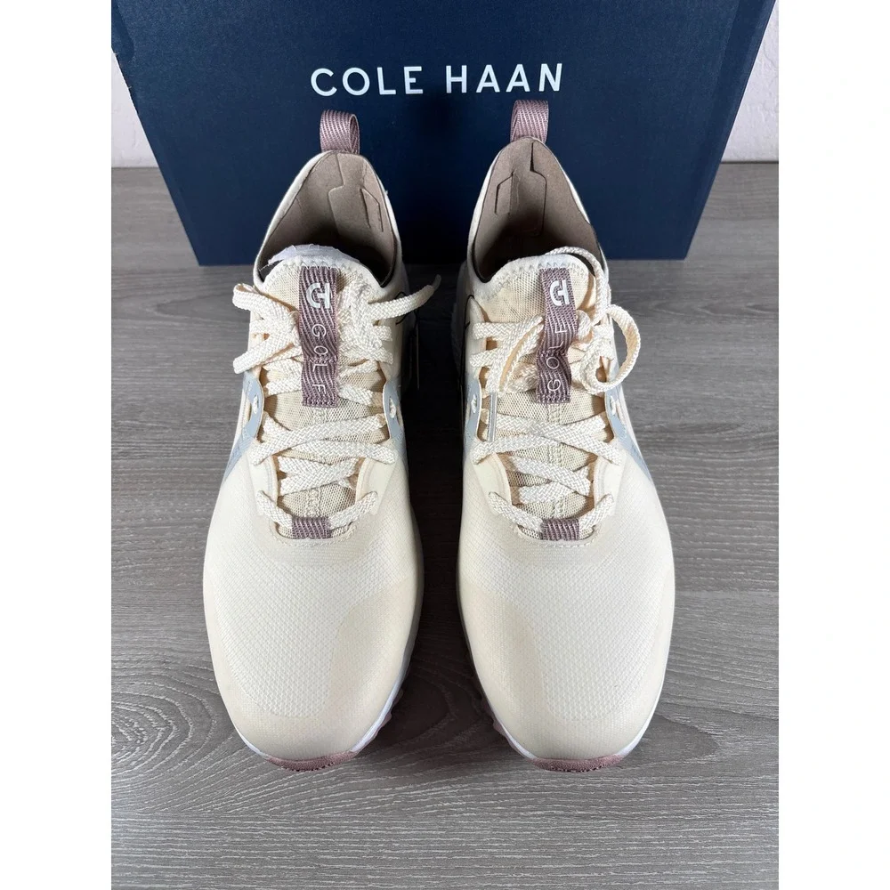 Cole Haan ZG Overtake Golf WR Ivory Fawn Water Resistant Shoes W32686 Women 10.5